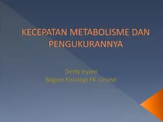 kecepatan metabolisme dan pengukurannya