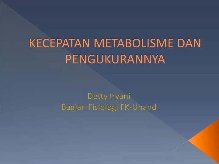 kecepatan metabolisme dan pengukurannya