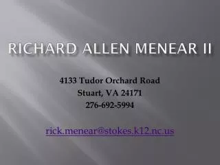Richard Allen Menear II