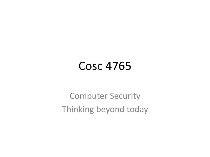 cosc 4765