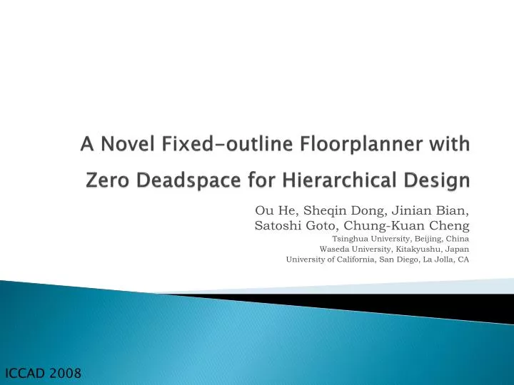 a novel fixed outline floorplanner with zero deadspace for hierarchical design