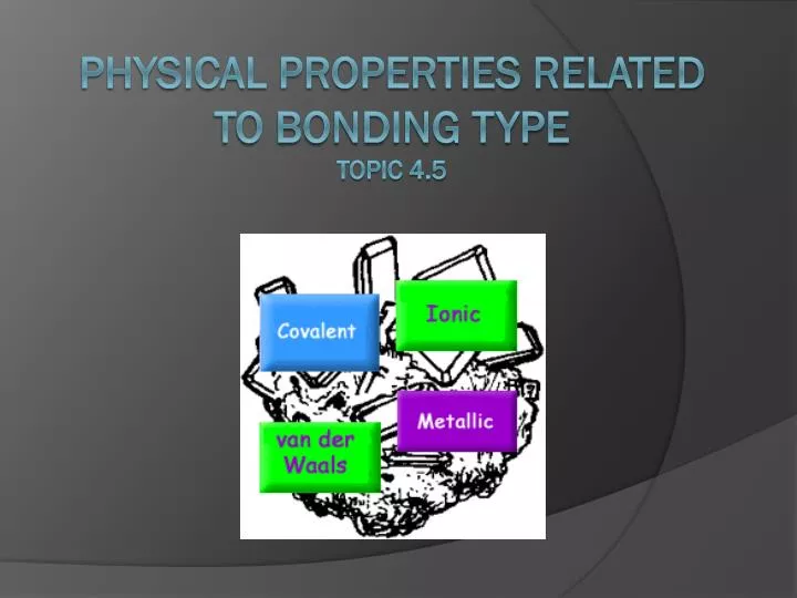 physical properties related to bonding type topic 4 5