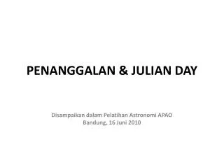 penanggalan julian day