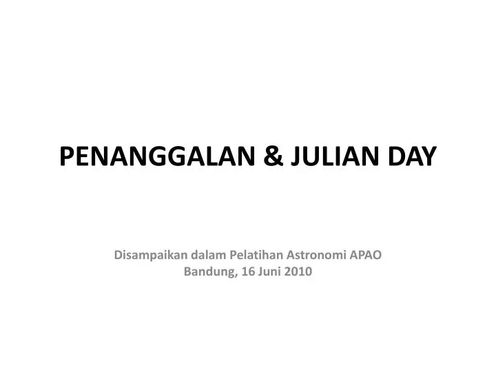 penanggalan julian day