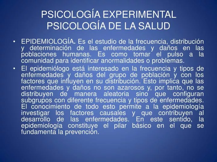 psicolog a experimental psicolog a de la salud