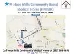 = Hope Mills Community Based Medical Home (HMMH) - slide 1