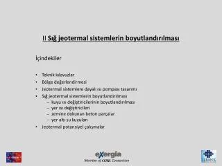 II Sığ jeotermal sistemlerin boyutlandırılması