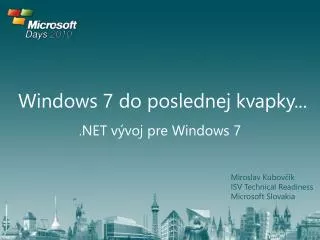 windows 7 do poslednej kvapky