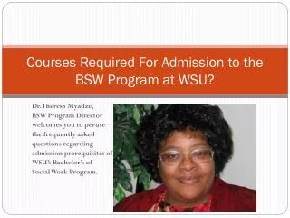 Courses Required For Admission to the BSW Program at WSU?