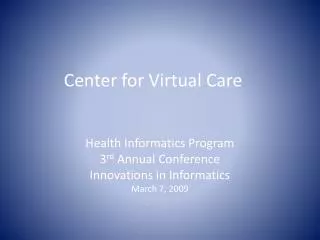 Center for Virtual Care