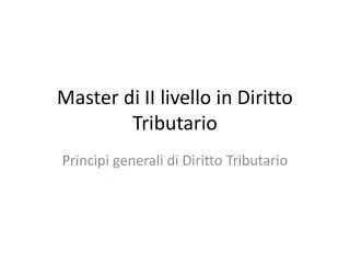 master di ii livello in diritto tributario
