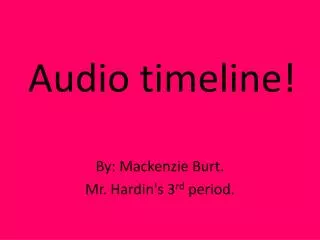 Audio timeline!