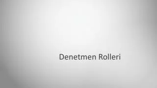 denetmen rolleri