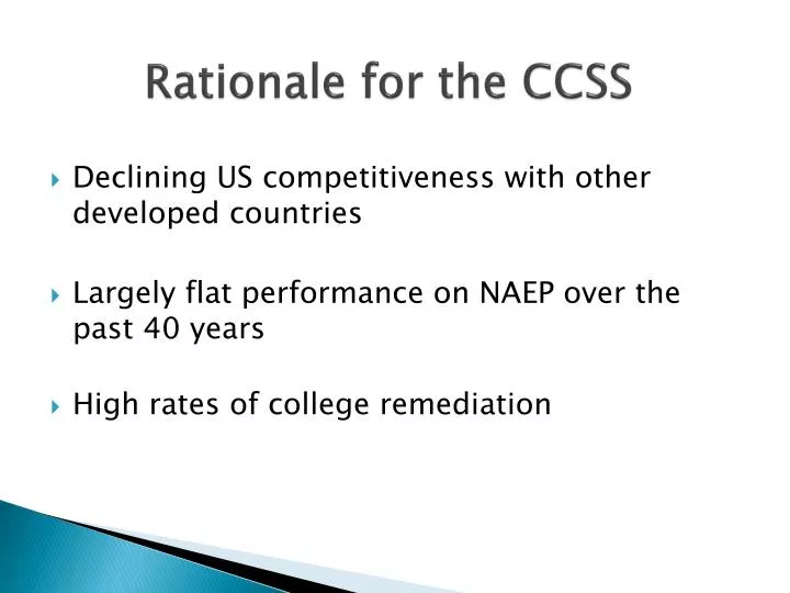 rationale for the ccss
