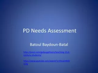 PD Needs Assessment