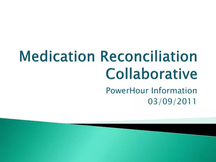 medication reconciliation collaborative