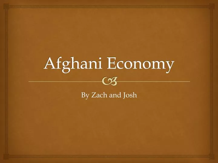 afghani economy