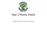 Understanding the Year 1 Phonic Screening Check at Highfields Primary School - slide 1