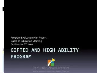 Gifted and High ability program