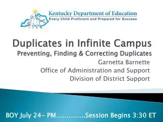 Duplicates in Infinite Campus Preventing, Finding &amp; Correcting Duplicates