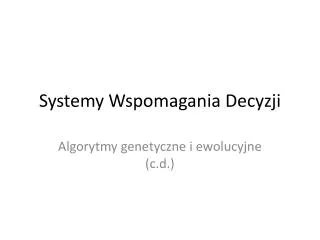 systemy wspomagania decyzji