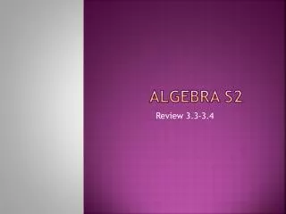 Algebra S2