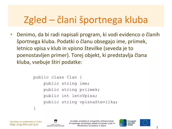 zgled lani portnega kluba