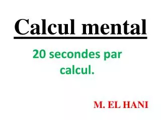 calcul mental