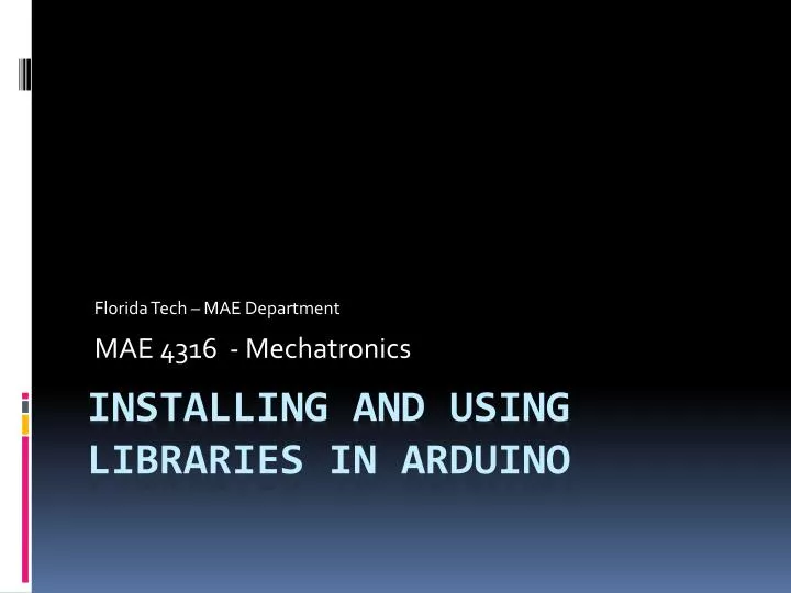 installing and using libraries in arduino