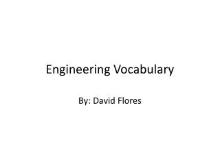 Engineering Vocabulary