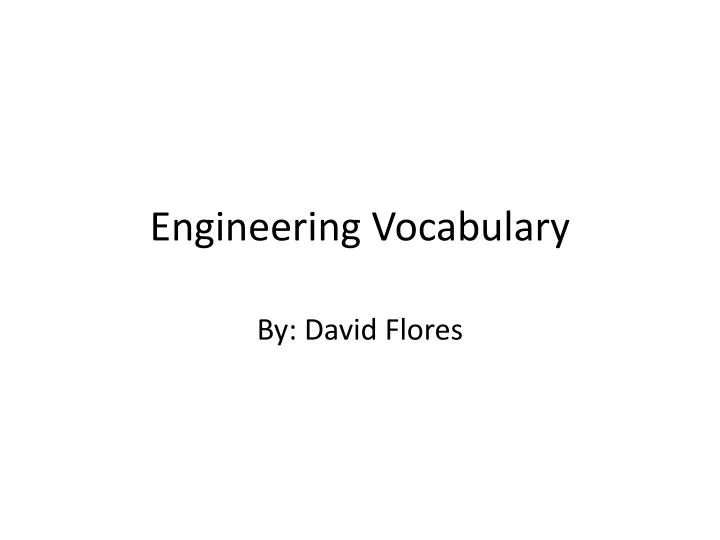 engineering vocabulary