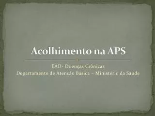 acolhimento na aps