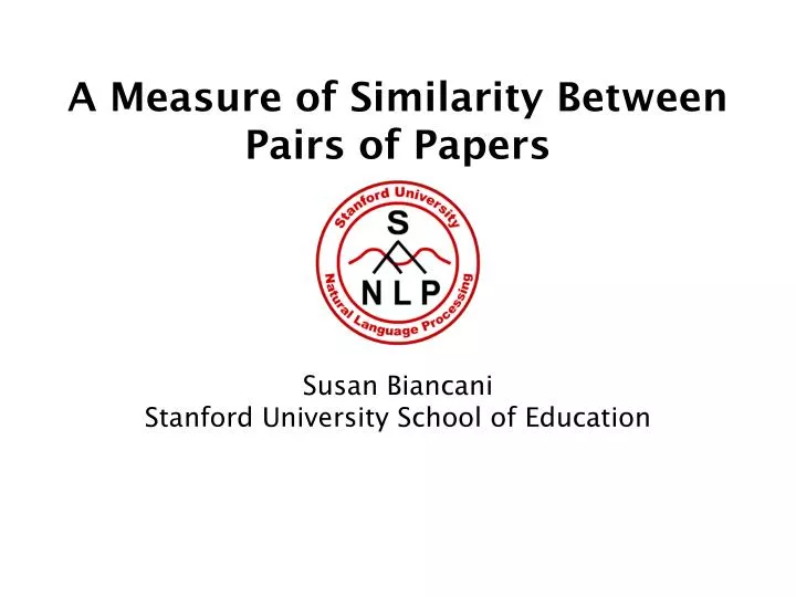 a measure of similarity between pairs of papers
