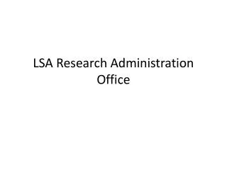 LSA Research Administration Office