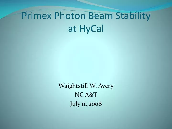 primex photon beam stability at hycal