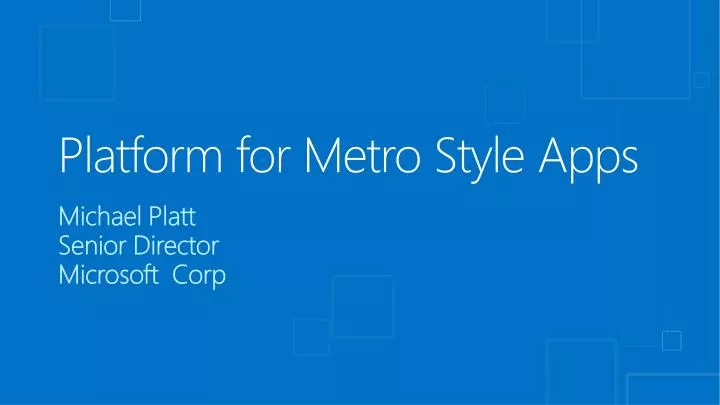platform for metro s tyle apps