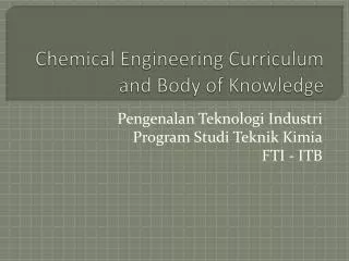 chemical engineering curriculum and body of knowledge