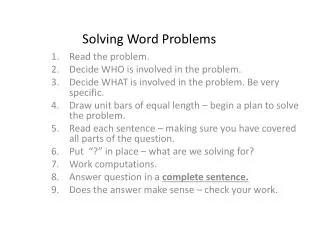 solving word problems