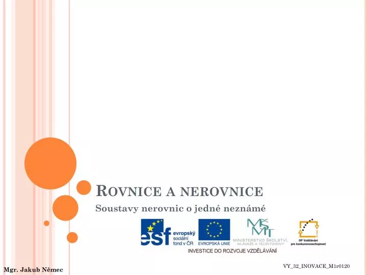 rovnice a nerovnice