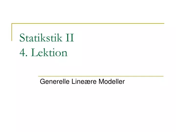 statikstik ii 4 lektion