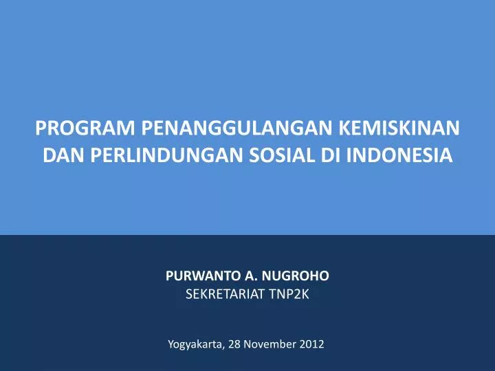 program penanggulangan kemiskinan dan perlindungan sosial di indonesia