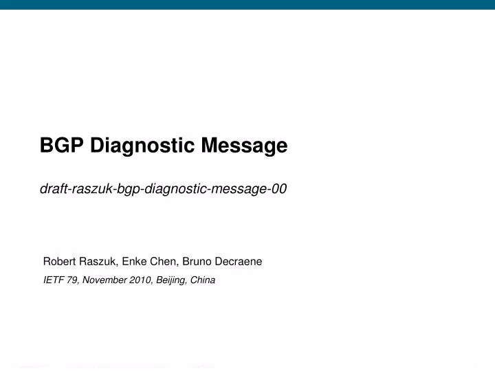 bgp diagnostic message