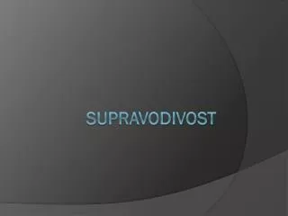 Supravodivost