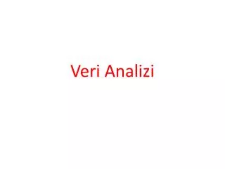 veri analizi