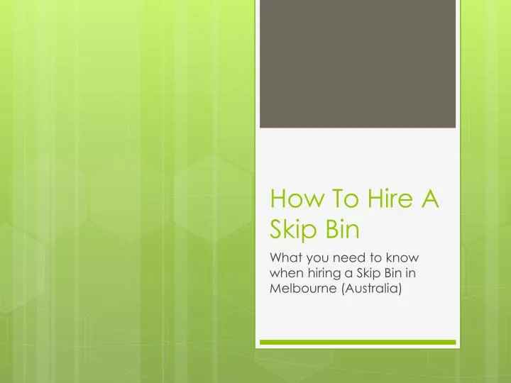 how to hire a skip bin