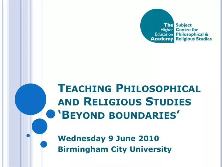 teaching philosophical and religious studies beyond boundaries