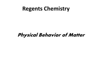 Regents Chemistry