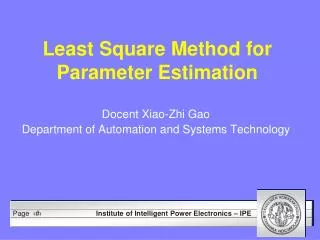 Least Square Method for Parameter Estimation