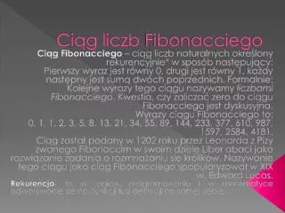 ci g liczb fibonacciego