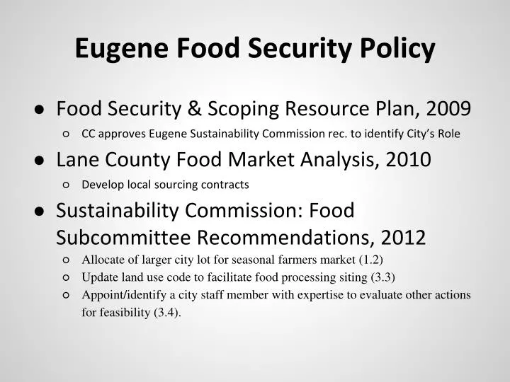 eugene food security policy